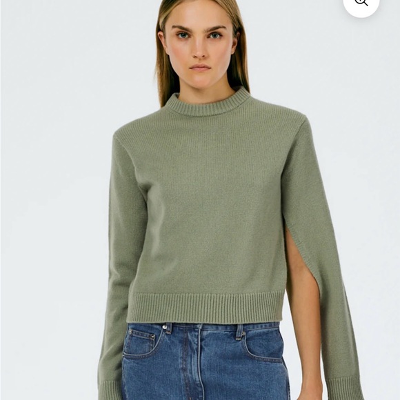 Tibi Soft Lambswool Shrunken Crewneck Pullover - Picture 3 of 4